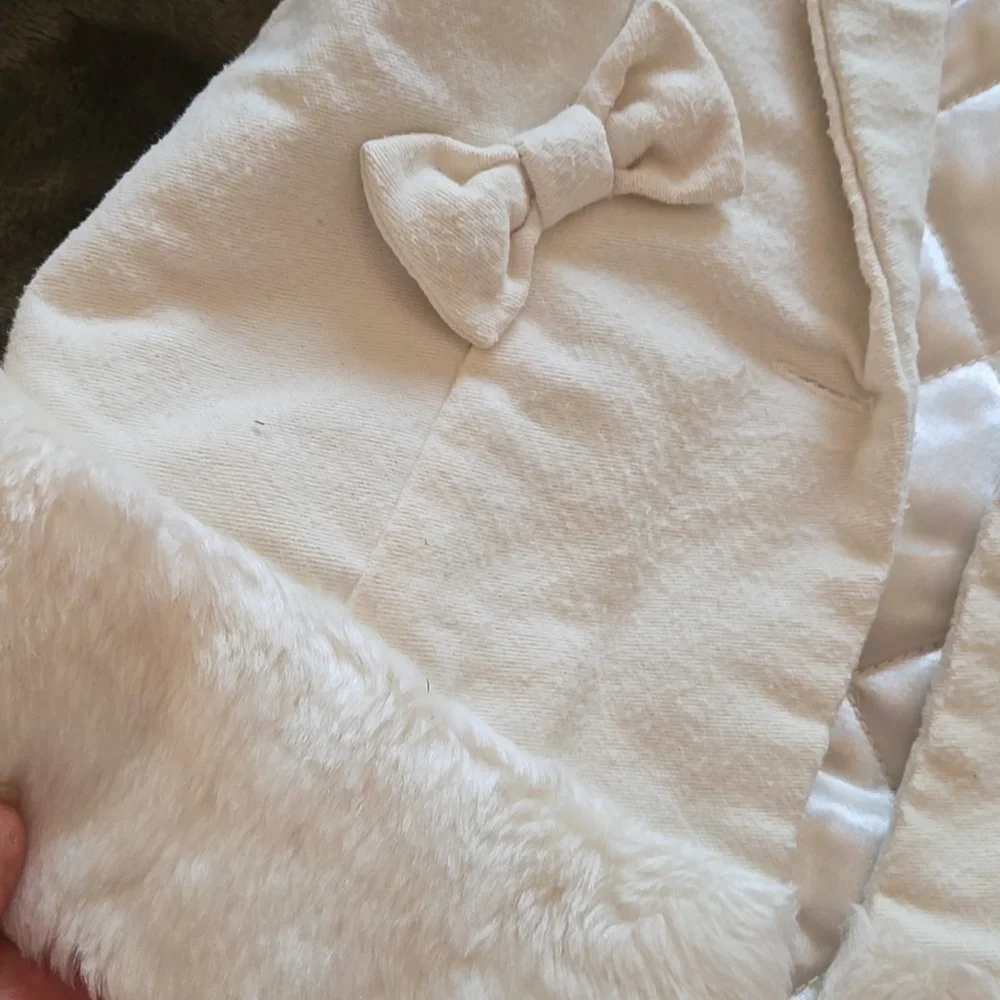 The Children's Place White Faux Fur Pea Coat